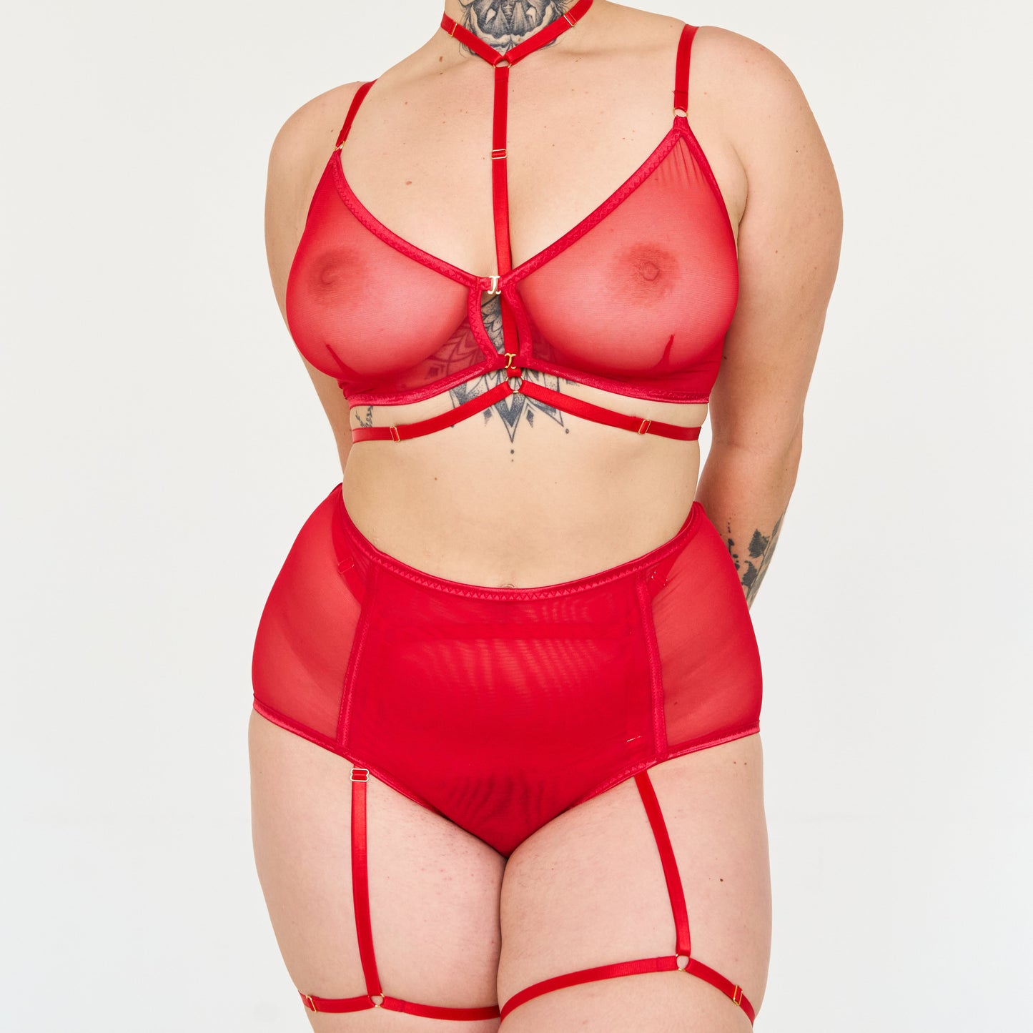 red crotchless panties