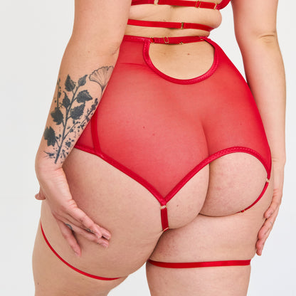 red crotchless lingerie